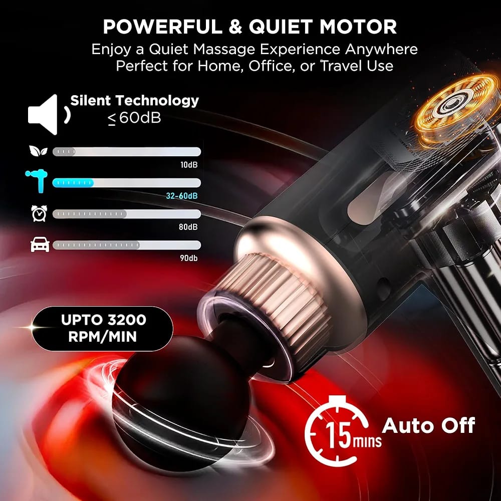 Rechargeable Massage Gun | 3000mAh Battery | 4 Speed Levels
