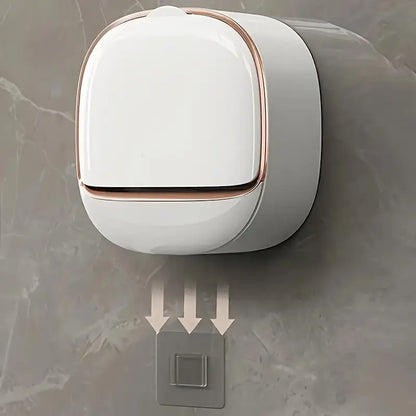 **Milky White Wall-Mounted Soap Holder**