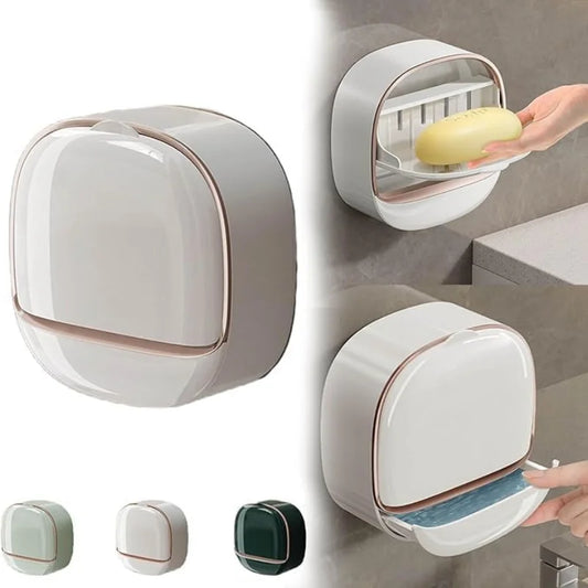 **Milky White Wall-Mounted Soap Holder**