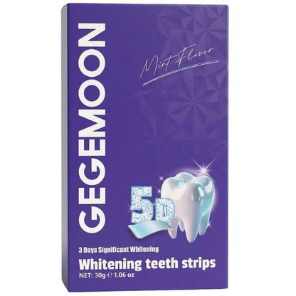 Gegemoon 5D Teeth Whitening Strips | Professional 5-Day Whitening Kit | Enamel Safe Teeth Whitening Strips | Deep Stain Removal | Mint Flavor | 7 Pairs